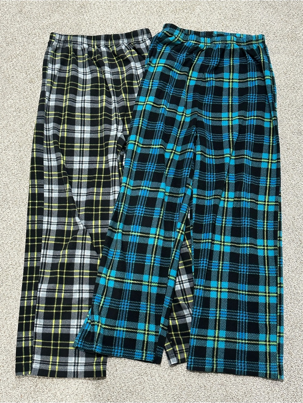 Boys Plaid Fleece Pajama Pants 2 Pair Set